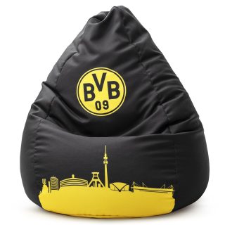 BVB Dortmund Sitzsack-Fussball BVB "XL" VIP-Edition SITTING-POINT Fussball-Club Farbe001. gelb-schwarz